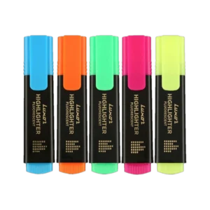 LUXOR Chisel Tip fluorescent Highlighter (Set of 5, Multicolor)